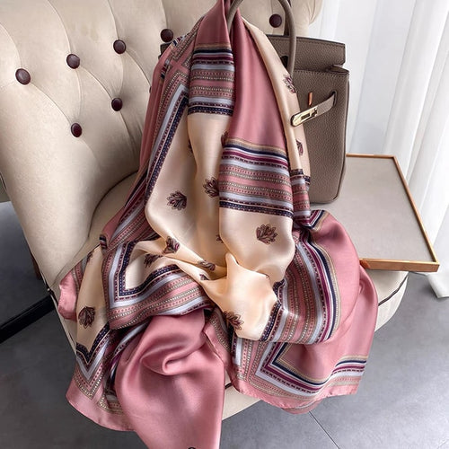 Load image into Gallery viewer, Silk Winter Scarf Luxury Design
