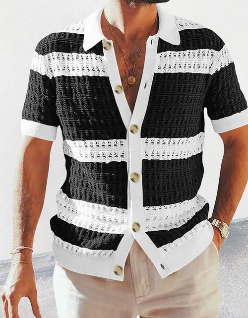 Load image into Gallery viewer, &quot;Eleganza&quot; Striped Knitted Cardigan
