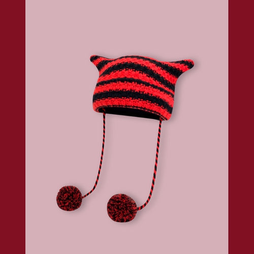 Load image into Gallery viewer, Striped Knitted Wool Winter Beanie
