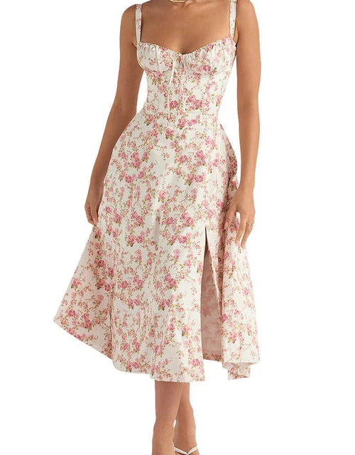 Load image into Gallery viewer, Floral Midriff Waist Shaper Dress
