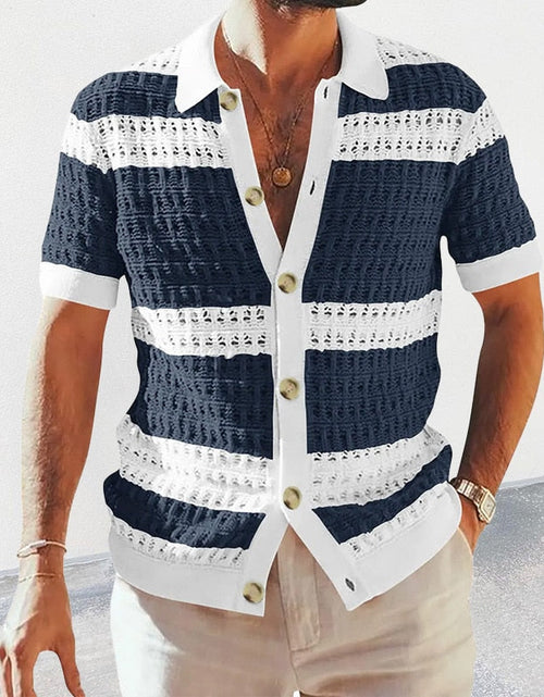 Load image into Gallery viewer, &quot;Eleganza&quot; Striped Knitted Cardigan
