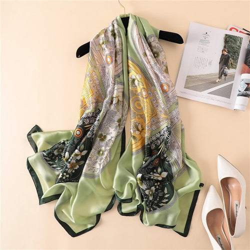 Load image into Gallery viewer, Silk Winter Scarf Luxury Design
