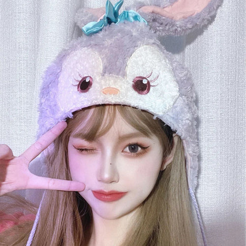 Load image into Gallery viewer, Bunny Plush Winter Cap
