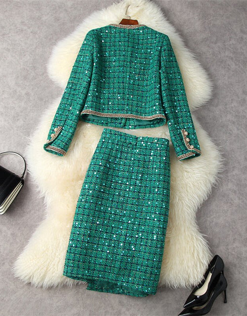 Load image into Gallery viewer, Runway Winter Tweed Dress Set
