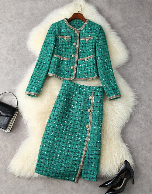 Load image into Gallery viewer, Runway Winter Tweed Dress Set
