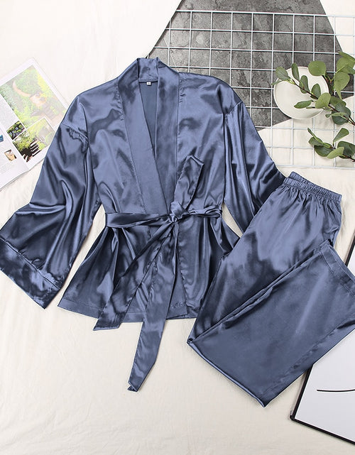 Load image into Gallery viewer, 2 Piece Set Satin Sleepwear
