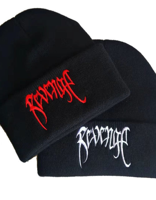 Load image into Gallery viewer, Autumn Winter Black Knitted Embroidery Hats
