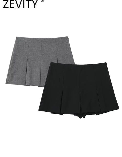 Load image into Gallery viewer, High Waist Wide Pleats Shorts Skirts
