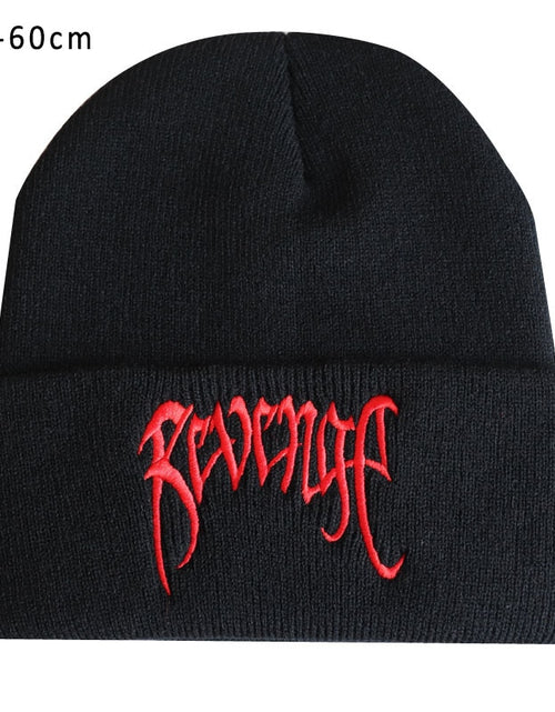 Load image into Gallery viewer, Autumn Winter Black Knitted Embroidery Hats
