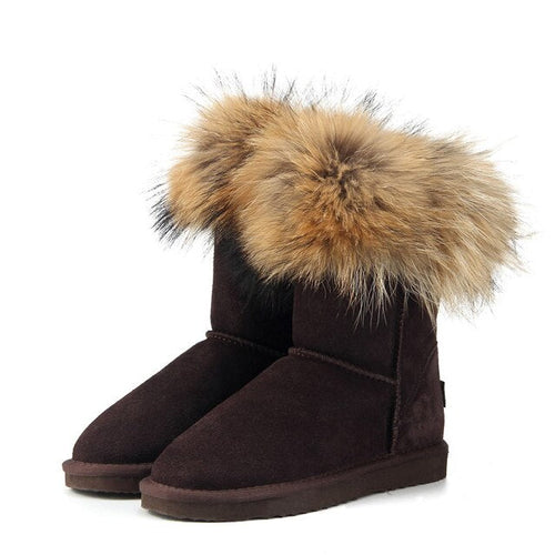 Load image into Gallery viewer, Women&#39;s Fox Fur Snow Boots
