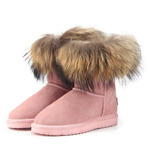 Load image into Gallery viewer, Women&#39;s Fox Fur Snow Boots
