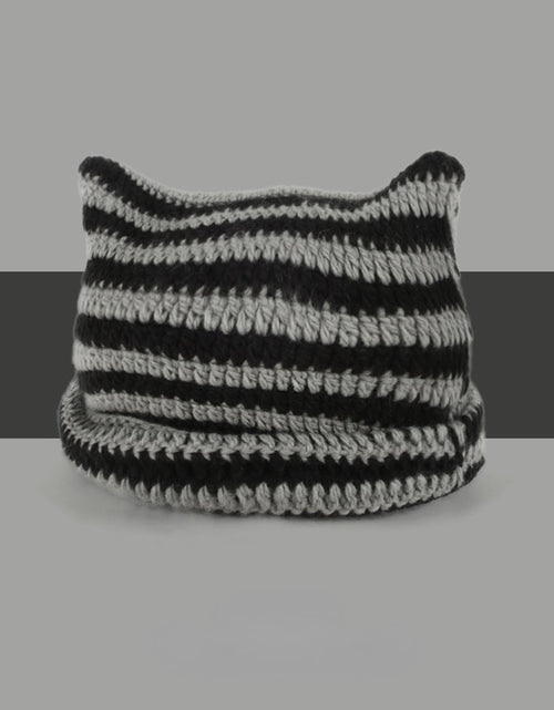 Load image into Gallery viewer, Striped Knitted Wool Winter Beanie
