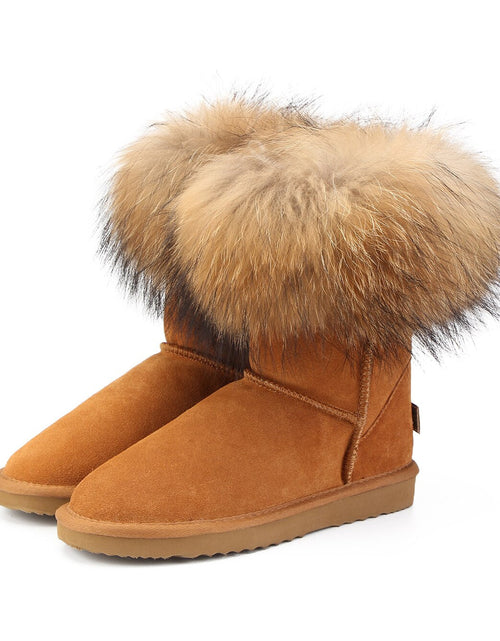 Load image into Gallery viewer, Women&#39;s Fox Fur Snow Boots
