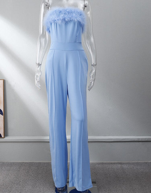 Load image into Gallery viewer, Women Sequined Feather-paneled Jumpsuit
