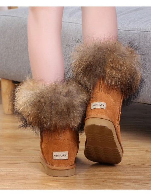 Load image into Gallery viewer, Women&#39;s Fox Fur Snow Boots
