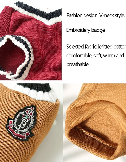 Load image into Gallery viewer, College Style Warm Dog Clothes
