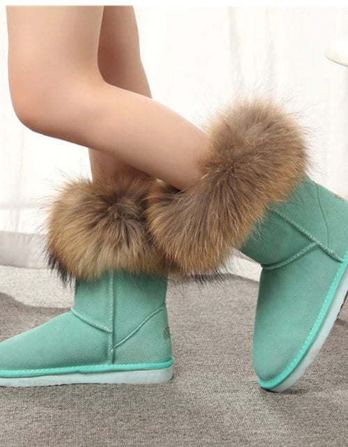 Load image into Gallery viewer, Women&#39;s Fox Fur Snow Boots
