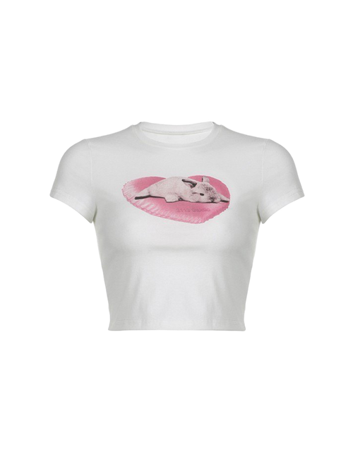 Load image into Gallery viewer, Lazy Bunny Cropped Tee
