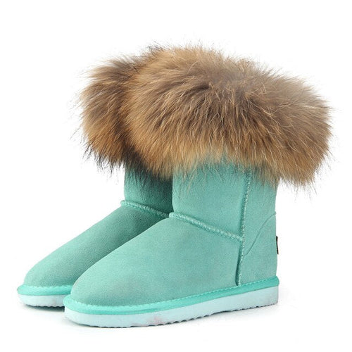 Load image into Gallery viewer, Women&#39;s Fox Fur Snow Boots
