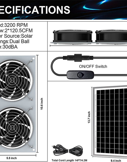 Load image into Gallery viewer, Solar Power Ventilation Fan
