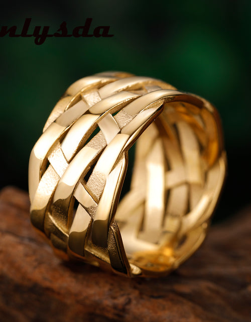 Load image into Gallery viewer, Vintage Weave Stainless Steel Rings
