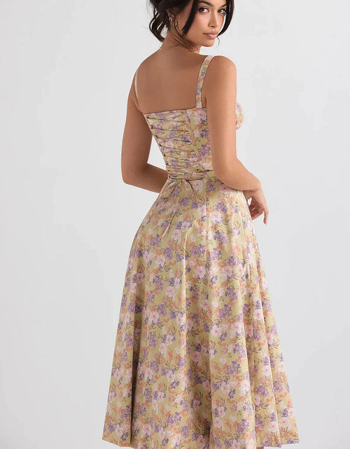 Load image into Gallery viewer, Floral Midriff Waist Shaper Dress
