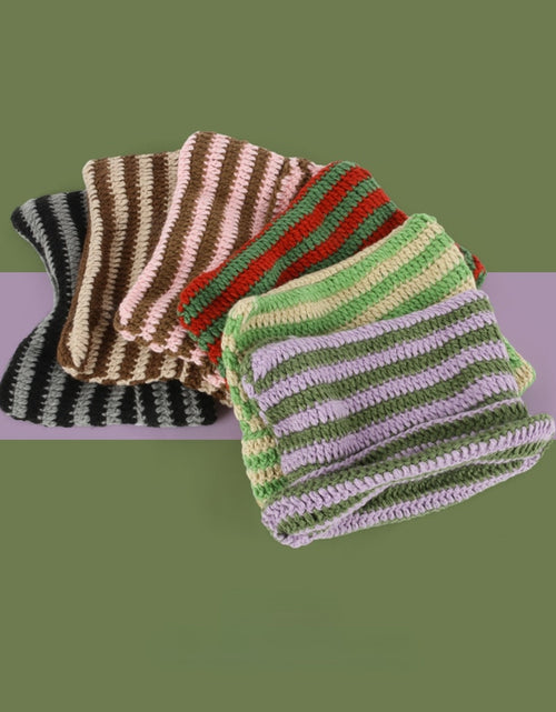 Load image into Gallery viewer, Striped Knitted Wool Winter Beanie
