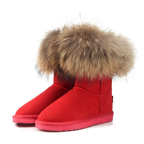 Load image into Gallery viewer, Women&#39;s Fox Fur Snow Boots
